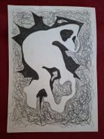 „Innere Stimme" Farbstift auf Papier, A4 | Originalzeichnung