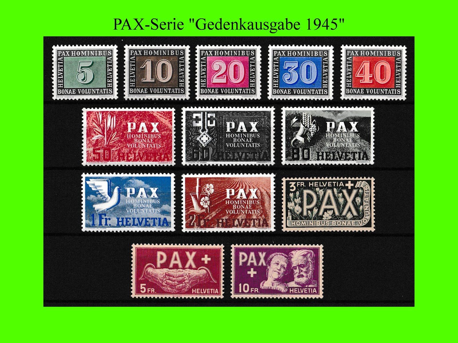 Tutti i francobolli: Postfrische "Pax - Serie" (1945) – Nuovo (secondo la descrizione) da Dübendorf venduto da chiara48