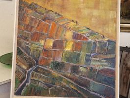 Abstrakte Kunstwerk auf Leinwand, signiert