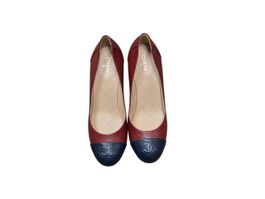 Chanel Burgundy Leather Heels, Size 37