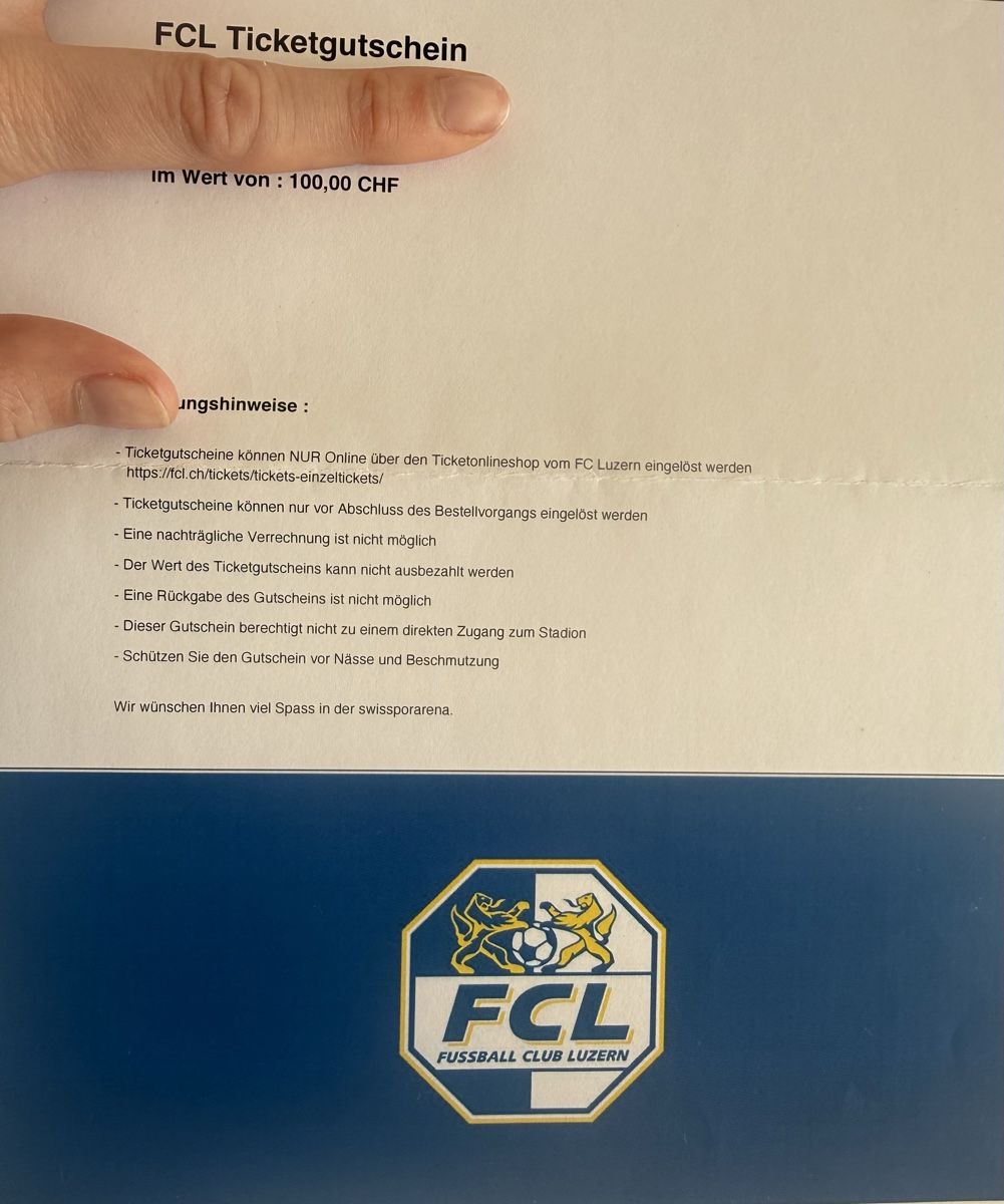 Buoni: FCL Ticket Gutschein – Nuovo (secondo la descrizione) da Ebikon venduto da Leonievn