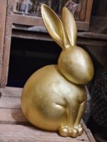 Dekofigur Goldhase aus TON! ca. 19x13x11  cm