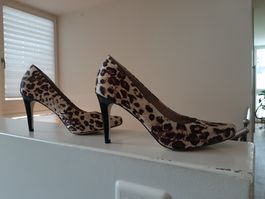 Damen-Schuh Leopard Gr. 40 mit 10cm-Absatz