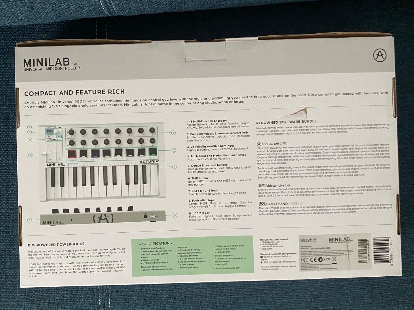 Arturia Strumenti musicali: Arturia MiniLab MKII, MIDI-Controller – Usato da Zürich venduto da persomnium 2
