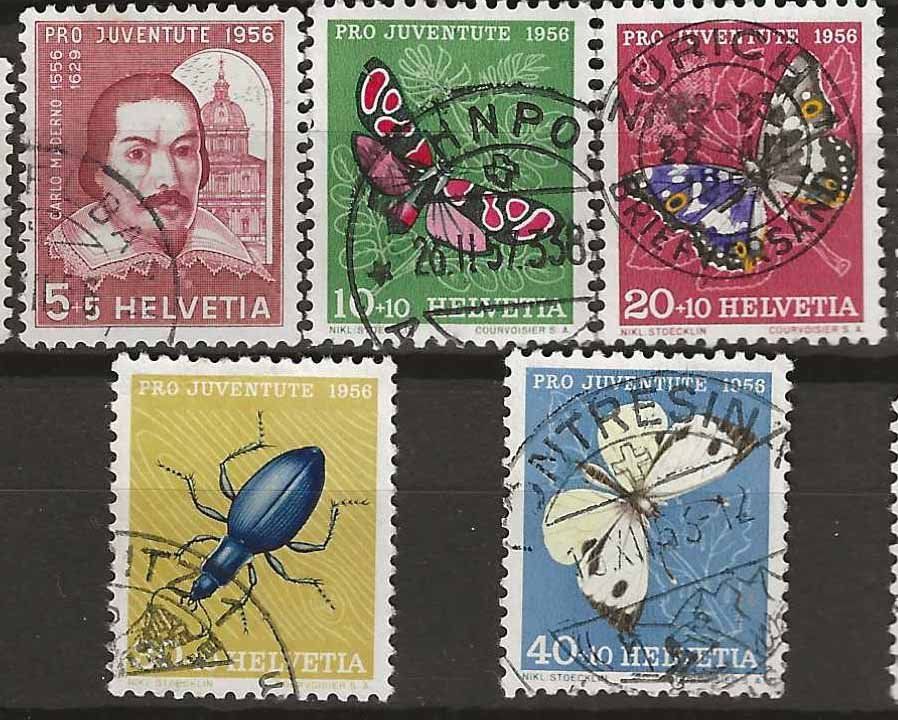 Tutti i francobolli: PJ056 - Pro Juventute 1956 obl. – Usato da Trélex venduto da Phil_Albert