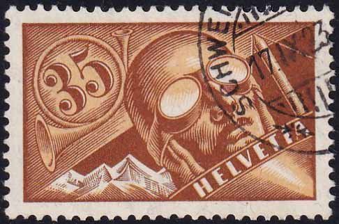 Tutti i francobolli: 1923, Flugpostmarke "Pilot" Nr. F6 gestempelt, fehlerfrei. – Usato da Aesch BL venduto da toffifee09