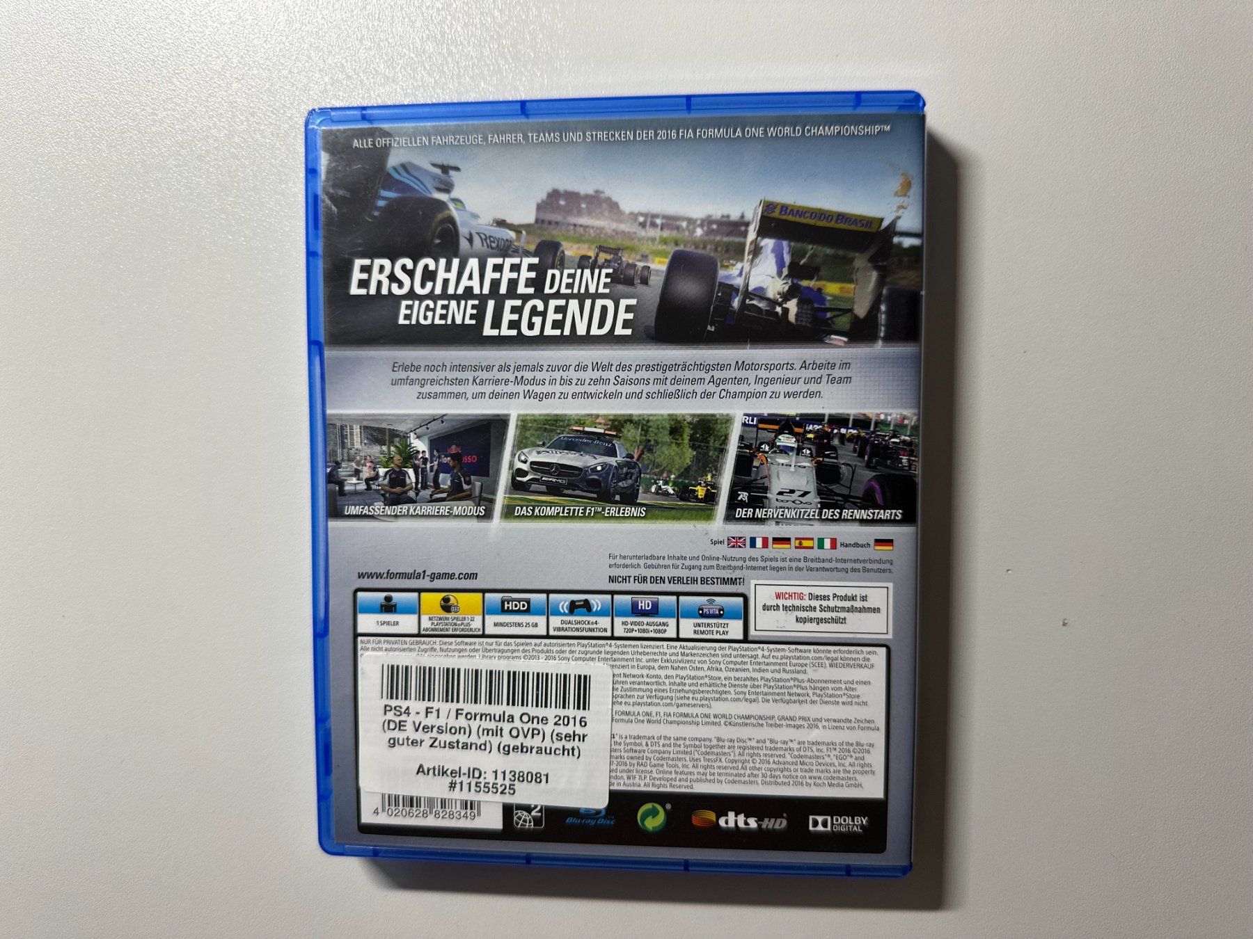Sony Giochi: F1 2016, Sony Playstation 4, PS4, PS5 – Nuovo (secondo la descrizione) da Couvet venduto da nay_prh5 2