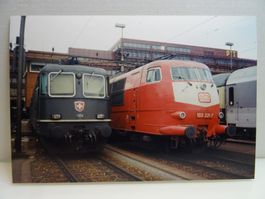 Foto Lokomotiven SBB Re 4/4"11302 mit DB 103 231 Basel 1993