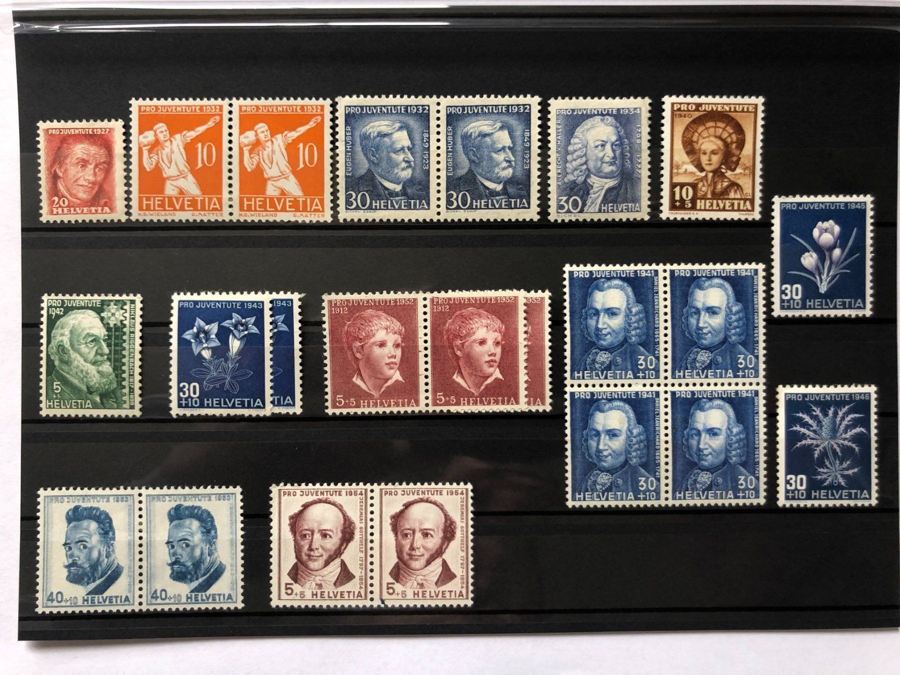 Alle Briefmarken: PJ kleines Lot ab 1927 postfrisch – Neu (gemäss Beschreibung) aus Hefenhofen von Bierinder