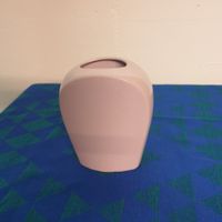 Vintage Blumenvase, Pastellrosa, lila Keramik, Top Zustand!