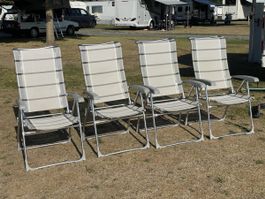 4x DUKDALF Campingstühle mit Armlehnen, Verstellbar,Klappbar