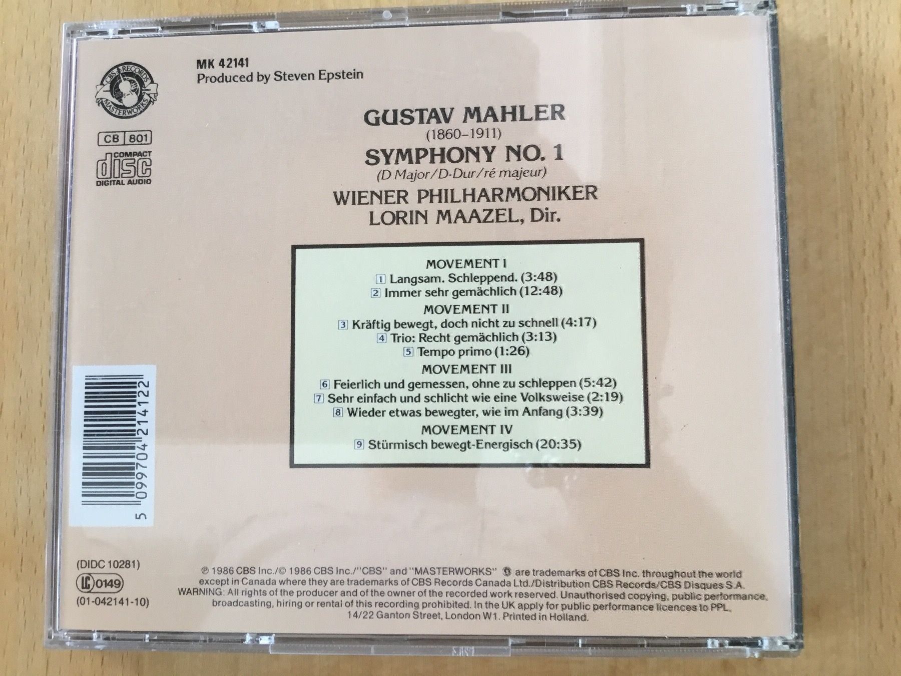 CDs: Mahler - Symphony 1 – Gebraucht aus Rüti ZH von alumedien 1