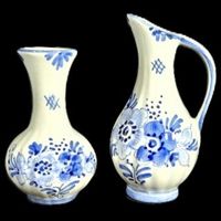 💙 2 Hübsche Vintage Delft Vasen – Handgemalte Kunst! 💙
