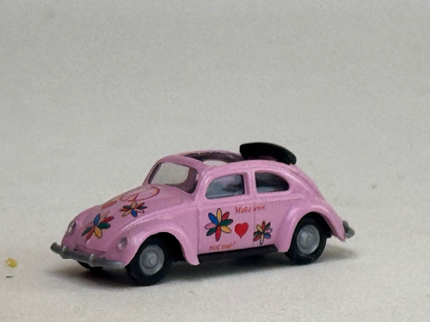 Busch Modellini d'auto: AU- Busch VW Brezelkäfer Hippi rosa – Usato da Elm venduto da Wikmtz