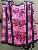 Korsett Vollbrust Skulls Roses *NEU* Burleska