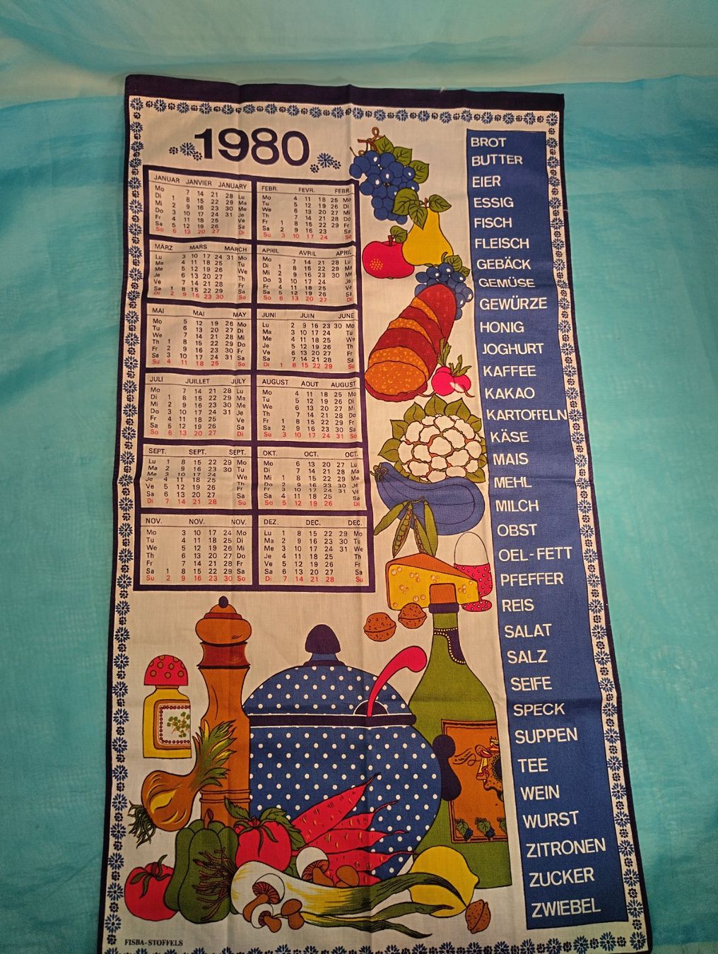 Kalender: Stoffkalender 1980, Fisba-Stoffels – Gebraucht aus Bellach von JingleCherry