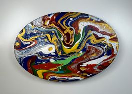 Acryl-Flüssigmalerei, Oval