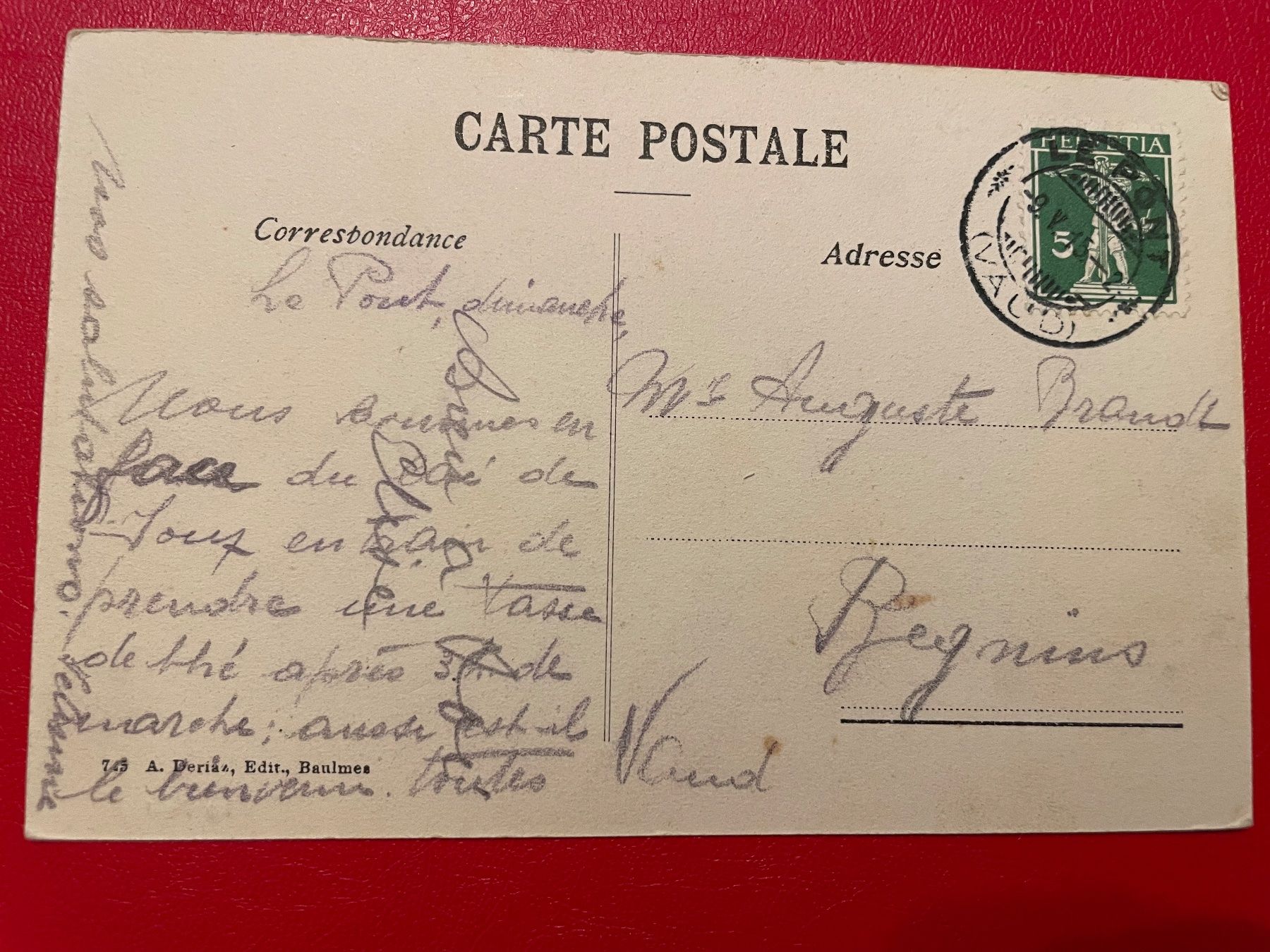 Cartoline postali: 1915 ; Le Pont ; Lac de Joux – Usato da St-Légier-Chiésaz venduto da Theo006 1