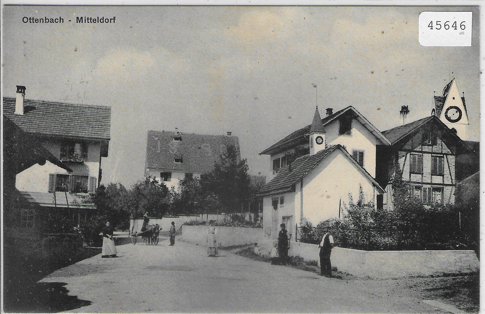 Ansichtskarten: Ottenbach - Mitteldorf - belebt – Gebraucht aus Ettingen von Kartenplanet