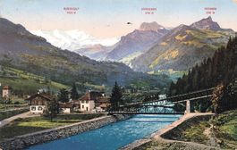 Frutigen (BE) Panorama mit Blümlisalp zug