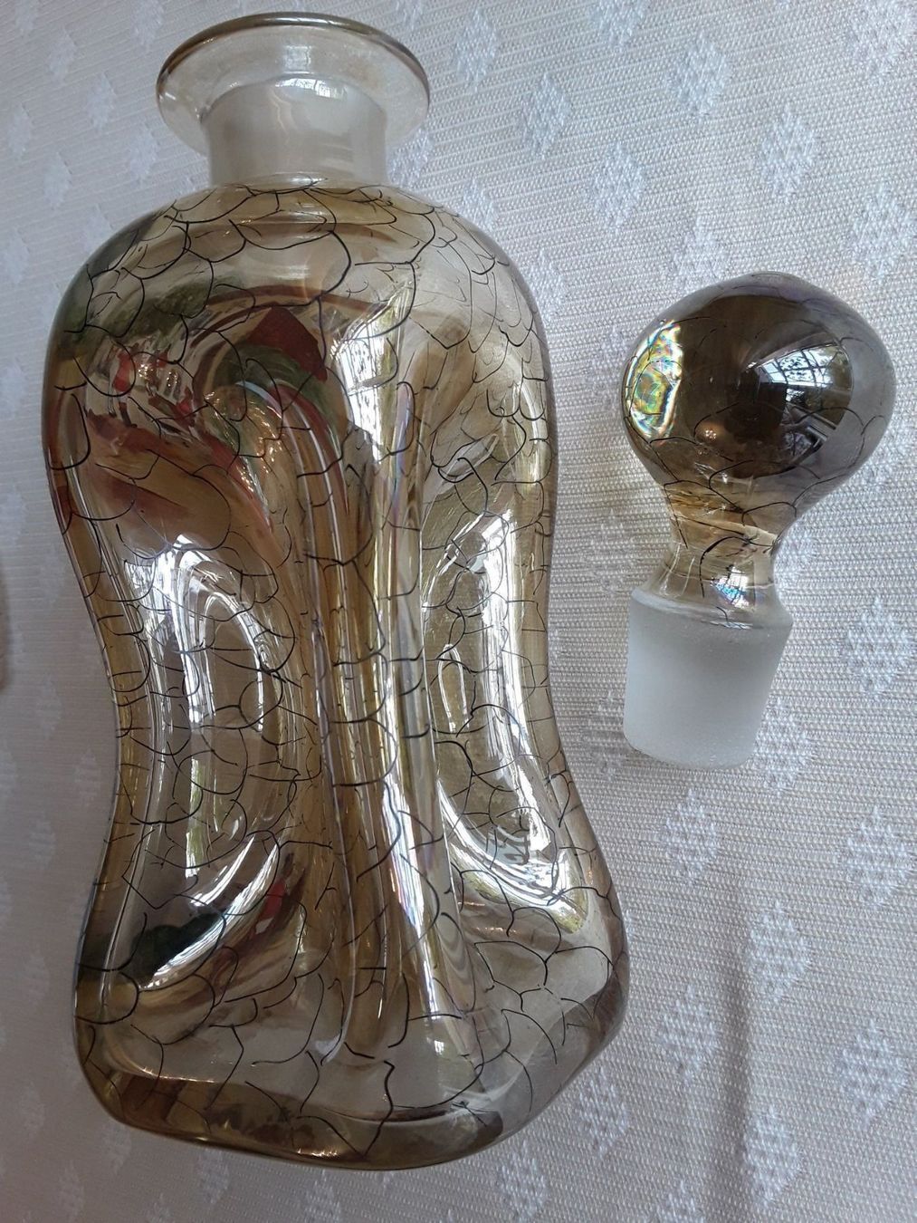 Caraffe: Schnapskaraffe ANTIK plus 4 Gläser Handmade ca 1900 – Usato da Zürich venduto da helsan 8