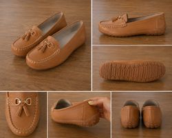 Mocassins Damen Leder braun NEU Gr 40