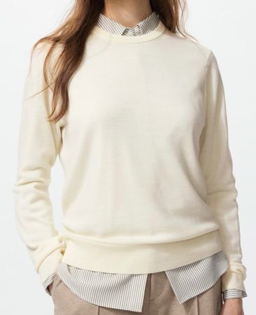 Uniqlo 100 % Merinowolle Pullover off white Gr. XXL NEU