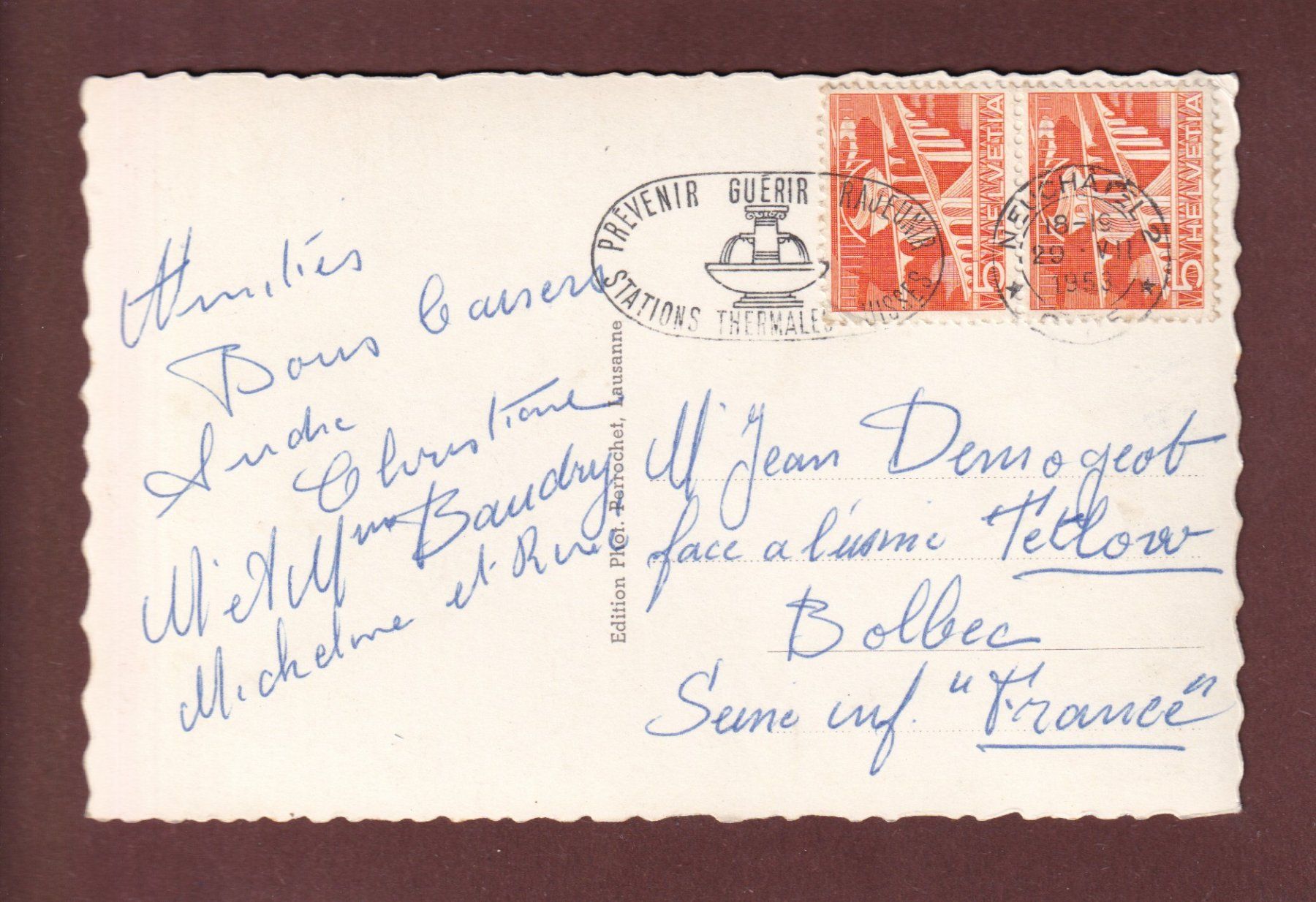 Cartoline postali: NEUCHÂTEL - Les Quais - 1953 – Usato da Pully venduto da nicecards-shop 1