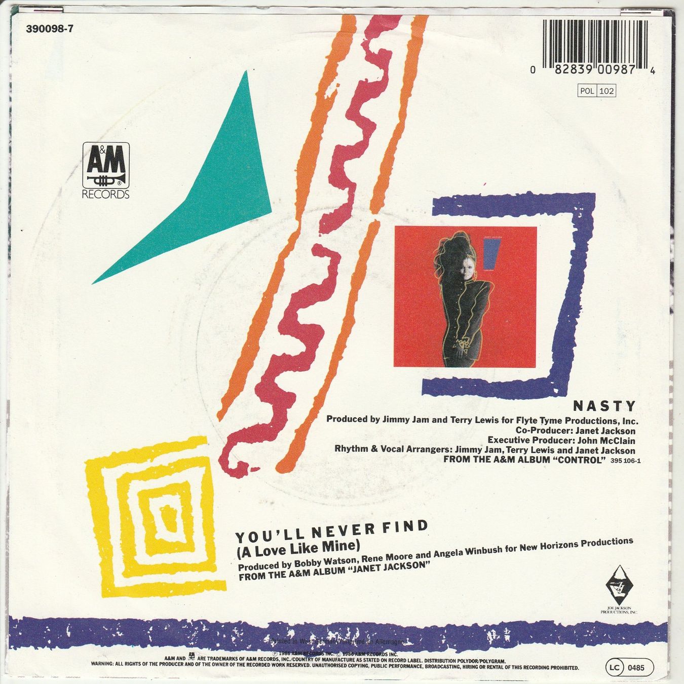 Schallplatten: Janet Jackson - Nasty 7" Vinyl 1986 – Gebraucht aus Tübach von JamesStone 1