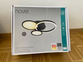 Novel LED-Deckenleuchte Metall Schwarz Kunstt matt Neu