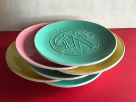Teller Vintage Brotteller für Käsefondue Fondueteller 6 Stk