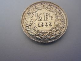 50 Rp. 1909 silber  vorz