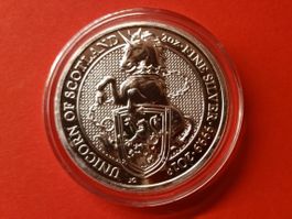 2 Oz The Queen's Beasts "The Unicorn of Scotland 2018 SILBER