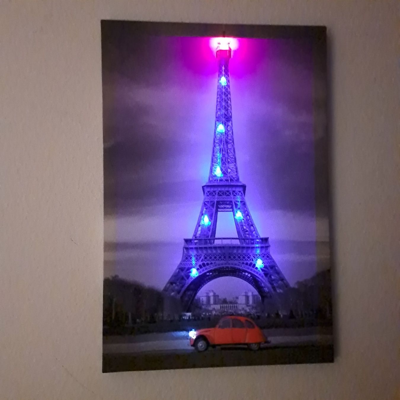 Poster & Bilder: Citroen Oldtimer 2CV & Paris Eiffelturm LED Kunstbild – Neu und originalverpackt aus Kilchberg ZH von ruedi34 1