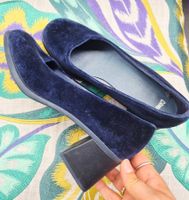 CAMPER SCHUHE PUMPS 41 BLAU LEDER SAMT , TOP ZU JEANS ROCK
