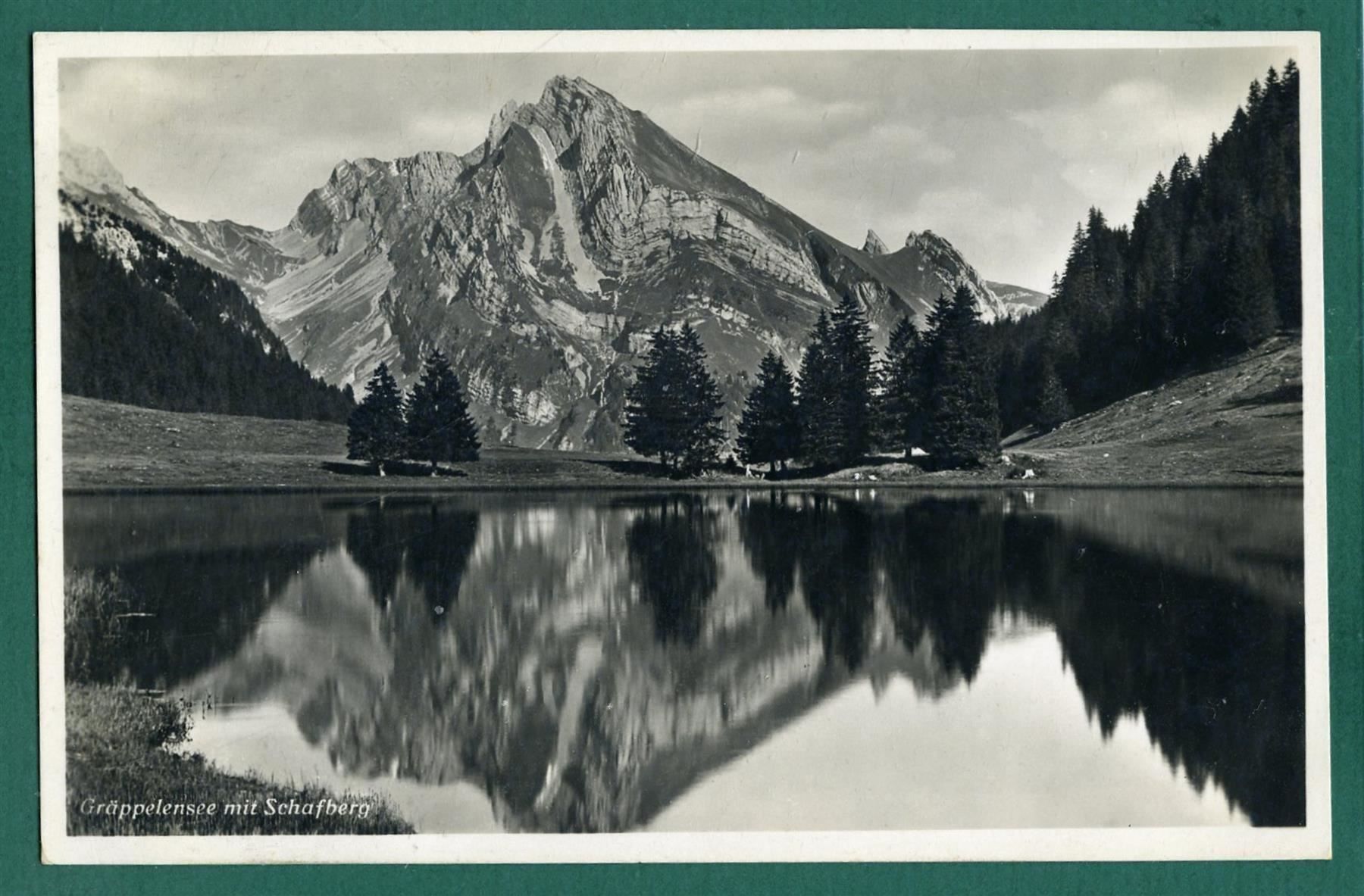 Cartoline postali: Gräppelensee mit Schafberg, 1944, gelaufen – Usato da Sargans venduto da Hausi1951