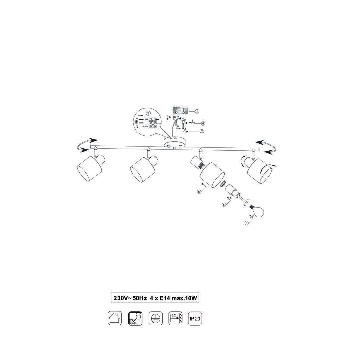 Lampade: Deckenleuchte, 4er Spots, 78 cm x 10 cm – Nuovo (secondo la descrizione) da Kreuzlingen venduto da Smart-Light 7