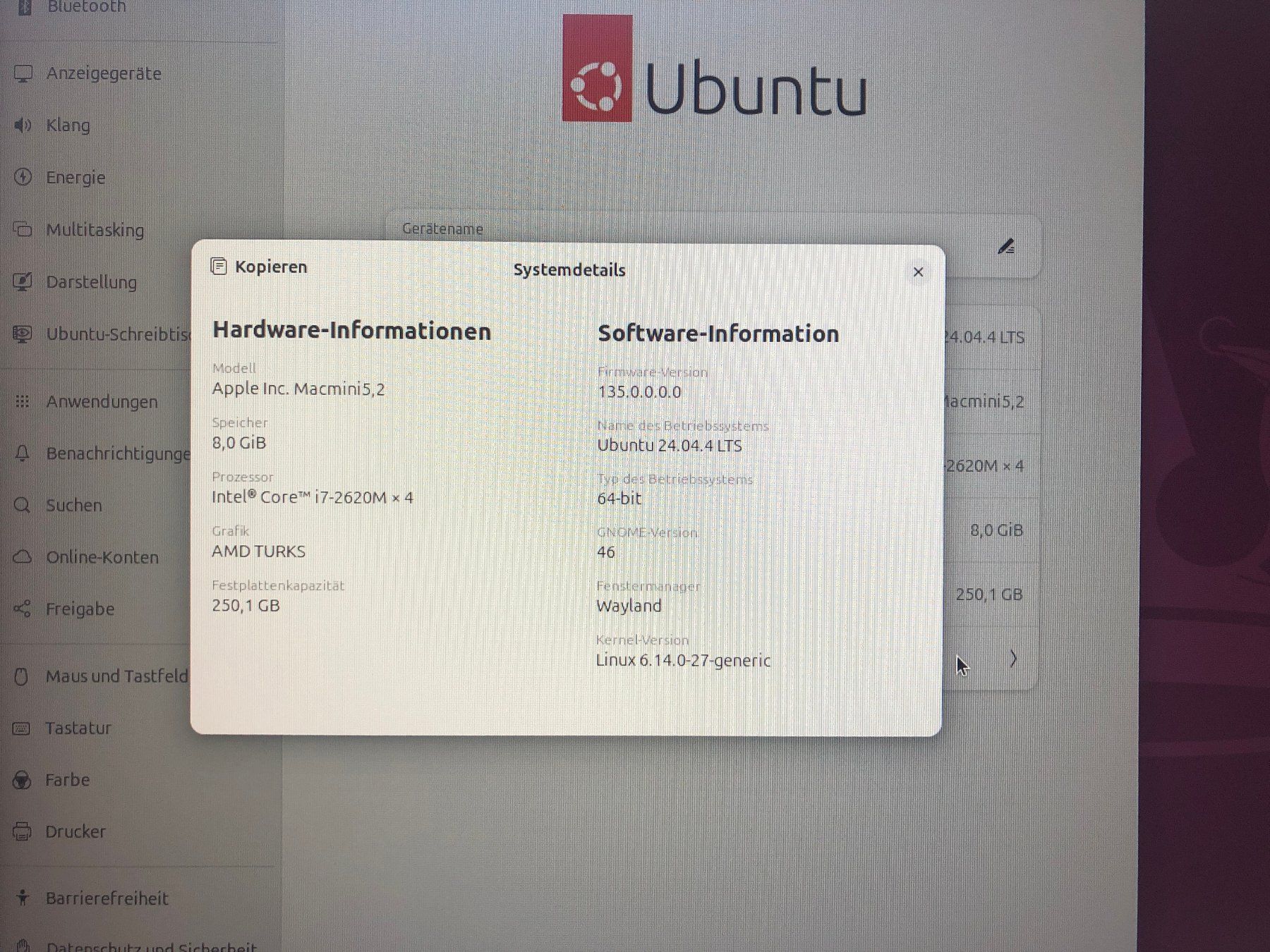 Apple PCs: Mac Mini Intel i7 mit Linux Ubuntu – D'occasion à Riehen par flohropax 3