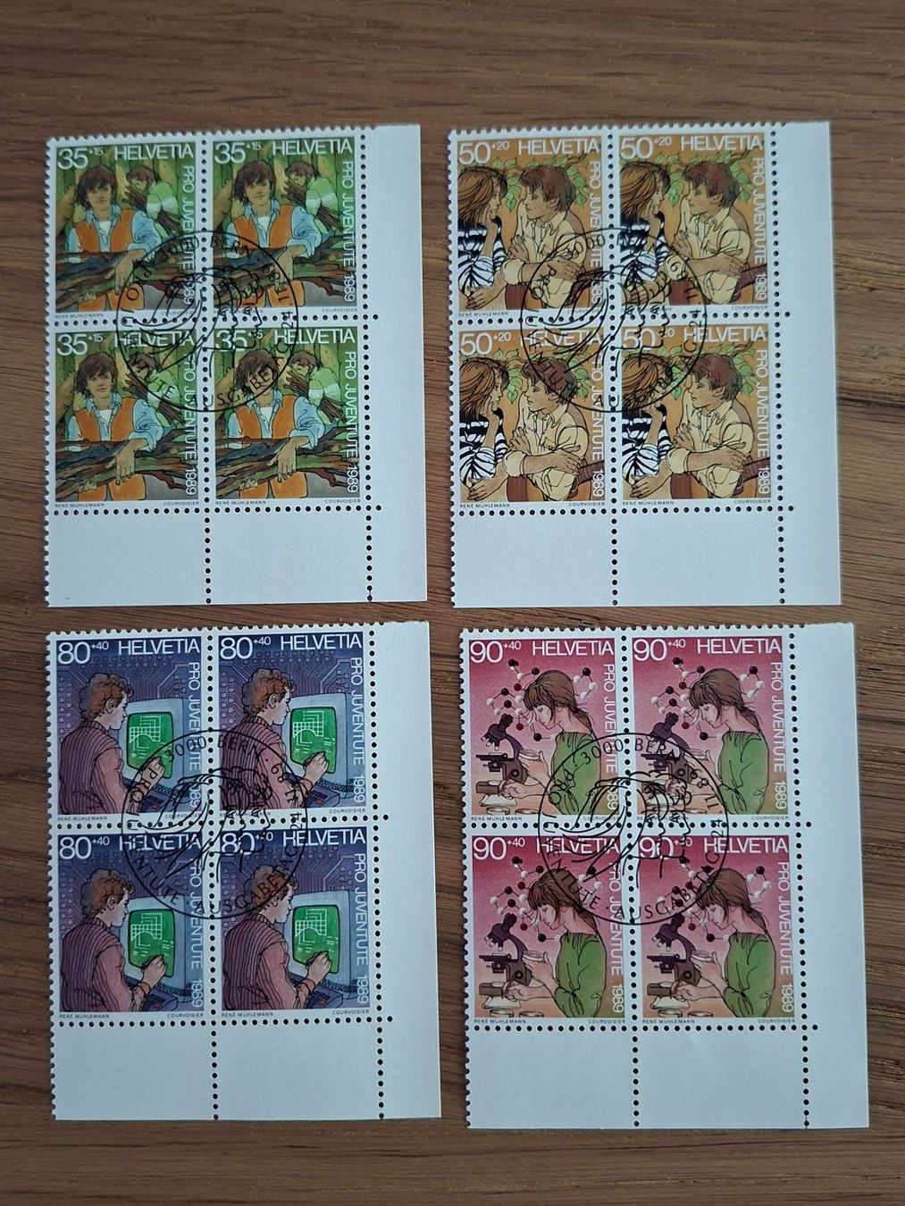 Tutti i francobolli: 4er Blocks: Pro Juventute 1989 – Nuovo (secondo la descrizione) da Hinterkappelen venduto da 1399