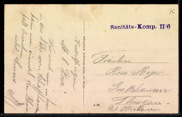 Cartoline postali: AK Andelfingen, Ortsansicht mit Kirche – Usato da Berlin venduto da bartko-reher 1