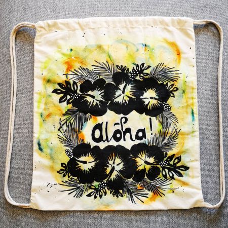 Handgemalte Stofftasche „Aloha“ – Unikat einer Künstlerin