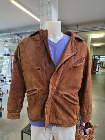 Jean Tinguely Lederjacke mit Signatur