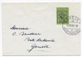 Blockausschnitt 1943 auf Brief