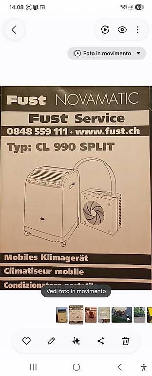Condizionatori: CL 990 SPLIT clima Fust – Usato da Massagno venduto da ang_f65v