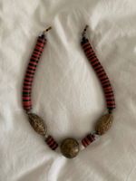 Ethno Statement Kette (Metall und Holz)