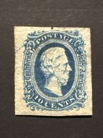 Timbre Confederate States 10 Cents bleu état moyen