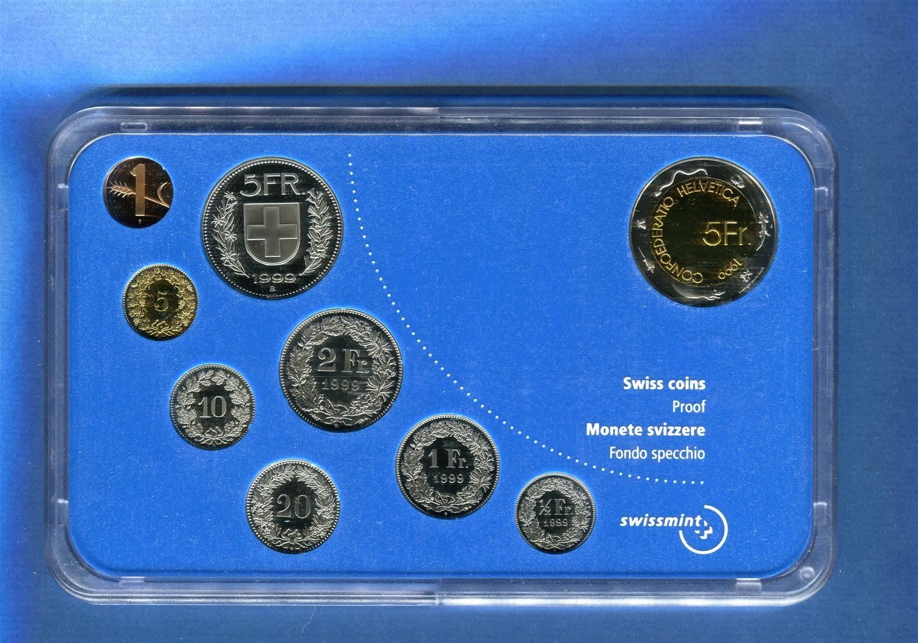 Tutti le monete: (1051) Münzsatz 1999 PP im Schutzkarton – Usato da Rüthi (Rheintal) venduto da erdnuessli1 2