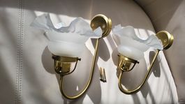 2 Wandlampen Vintage, Goldfarben, guter Zustand