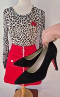 PUMPS LEDER SCHUHE 36 RED BOXX ROTE SOHLE TOP ZU TASCHE