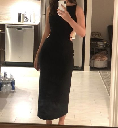 Bec + Bridge schwarzes Kleid UK 8 – sexy Cut-Out Taille
